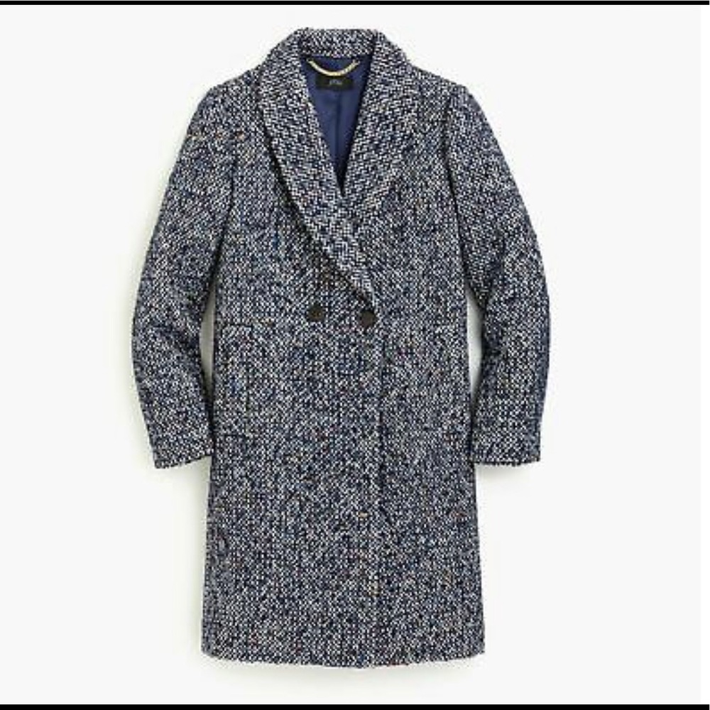 J Crew Tweed Daphne Topcoat Navy 4